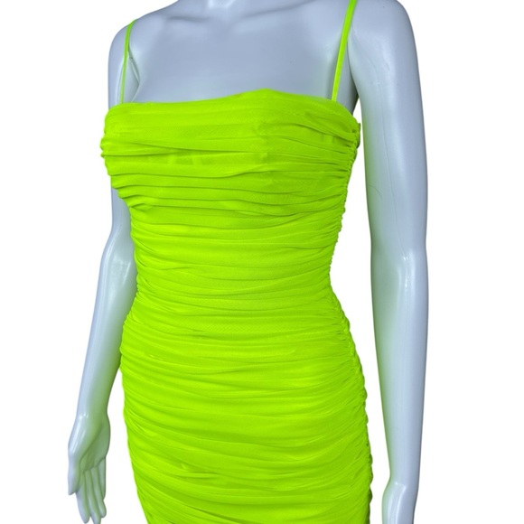 House of CB Ella Gathered Ruched Mesh Mini Dress Size M Event Party Coquette - Picture 7 of 16